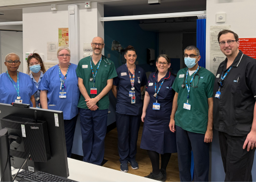 Some of the team in the new area of the integrated flow hub at Huddersfield Royal Infirmary