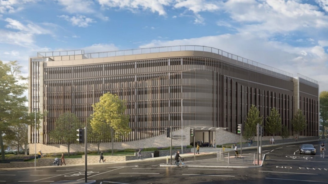 An artist's impression shows the multi-storey car park is limestone-coloured and is surrounded by trees