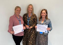 Lynsey (left) and Hazel (right) pictured with Head of Procurement Cheryl 